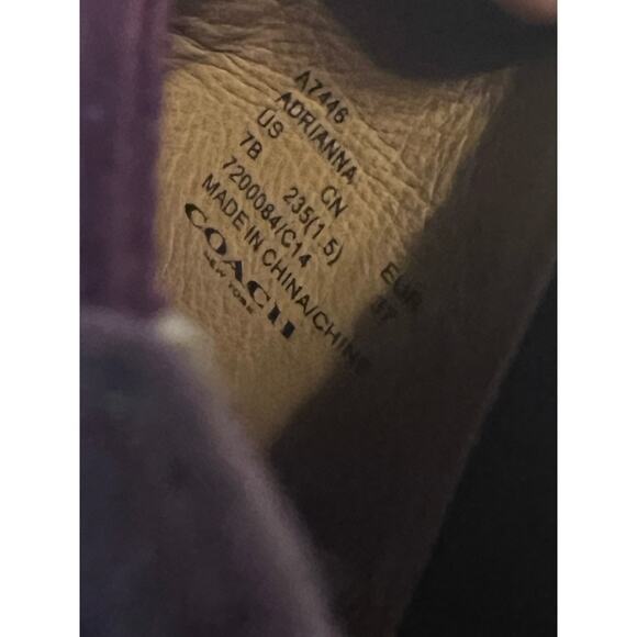 Coach Booties Size 7 B Burgundy Suede Heels Open Toes Adrianna - Picture 3 of 10